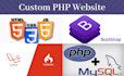develop responsive custom website using php html css javascript bootstrap mysql