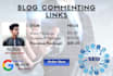 do 25 high quality blog commenting SEO links for your site