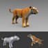 create 3d model animal low poly and realis texture