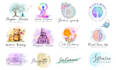 design a feminine hand draw watercolor logo for your brand