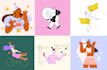draw vectorised, modern, flat illustrations