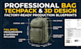 create backpack techpack for factory production with full specs