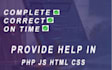 do your html css js php mysql related all work within 24h