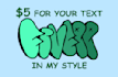 design vibrant text in my unique style