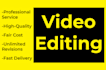 do any professional video editing for youtube or whatever you want