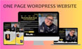 do wordpress landing page design, squeeze page, one page website with elementor