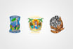illustration stickers, hand drawn designs for printing