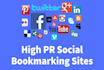 do bookmark in high PR and high da site manually
