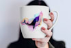 creative watercolor coffee mug design