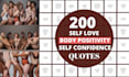 provide ready to post self love, body positivity, quotes posters