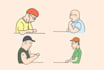 draw cute people illustration for you