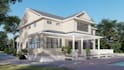 create a photorealistic 3d exterior rendering for houses