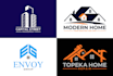 design minimalist real estate construction property mortgage realtor logo