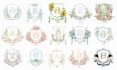 custom watercolor floral wedding crests
