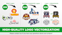 vectorize, redraw, your logo with high quality