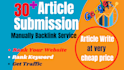 do 30 manually article submission backlinks