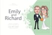 draw your cute cartoon caricature wedding card