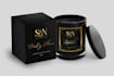 design label and packaging for candle and cosmetics business