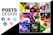 do creative social media graphics, social media post  and ads