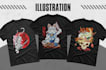 create custom graphic tee hand drawn with pen illustration