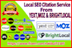 build local SEO citations using yext, moz and brightlocal