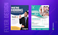 design job hiring flyer, recruitment flyer, pamphlet, leaflet, social media ads