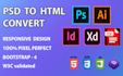 convert PSD to html responsive bootstrap 4