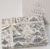 toile de jouy pattern design with vintage textile design hand drawn