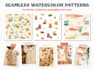 create a seamless digital watercolor style pattern