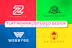 do flat minimalist logo design