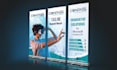 do design exhibition backdrop, tradeshow booth, roll up banner