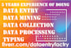 do data entry data mining data collection research and typing within 12 hours