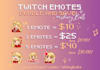 draw you custom twitch, discord, or youtube emotes