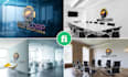 do 100 realistic office interior branding logo mockups design