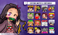 design cute chibi twitch emotes and sub badges
