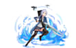 create full body anime art illustration with background
