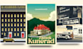 create vintage modern art deco illustration poster design