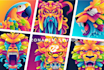 make an unique animal colorful gradient logo