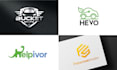 design brand minimalist modern lettering business logo 24h