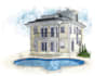 draw building illustration for print, presentation etc