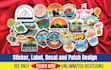 do logo label cute motivational sticker or sticker design