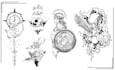 make black ink illustration simple tattoo design in my style