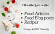 write and rewrite food blogs, articles, and recipes