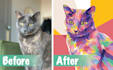 draw pop art of dog cat pet animal portrait