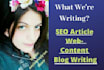 do SEO article writing and website content