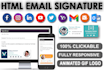 create clickable HTML email signature