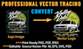 do vector tracing for t shirt design, logo, and print ready artwork