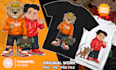 draw graphic t shirt design cartoon character illustration for clothing merch