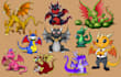 draw cartoon for character, monster, dragon