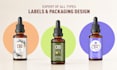 oil bottle label design hair oil label body massage oil packaging design